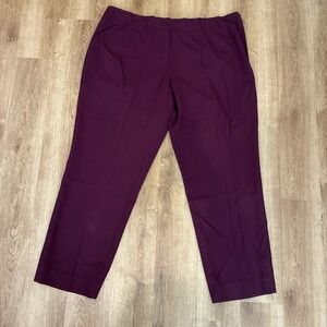 Tahari Pants Womens Plus Size 3X Purple Ponte‎ Knit Classic Stretch Pull On